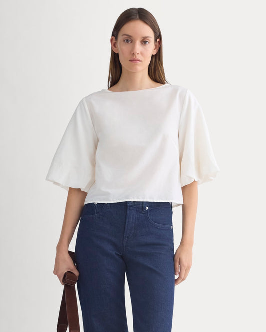 Bubble-Sleeve Top | Bone