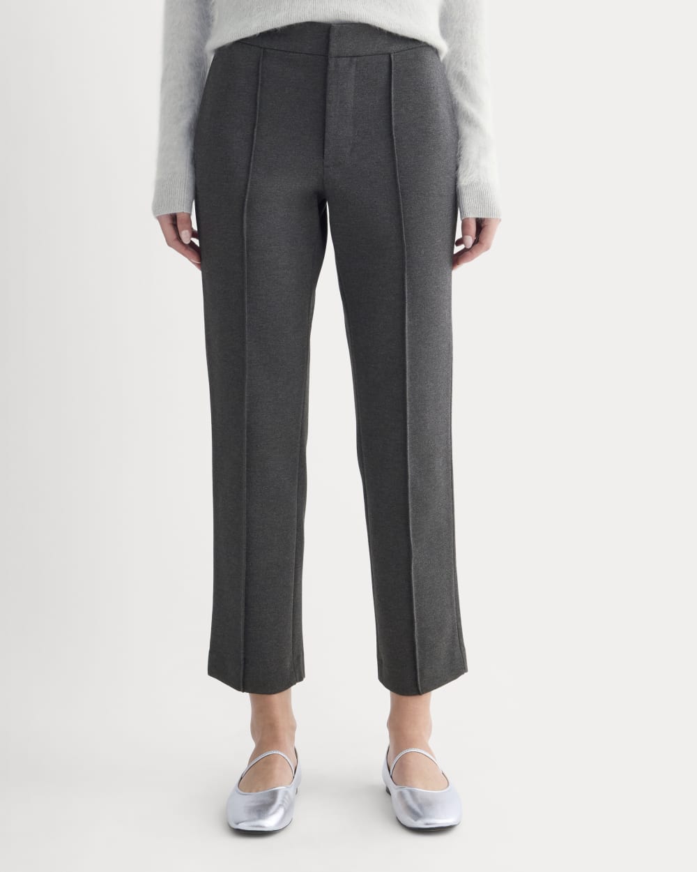 Slim Trouser in Ponte | Heathered Soot