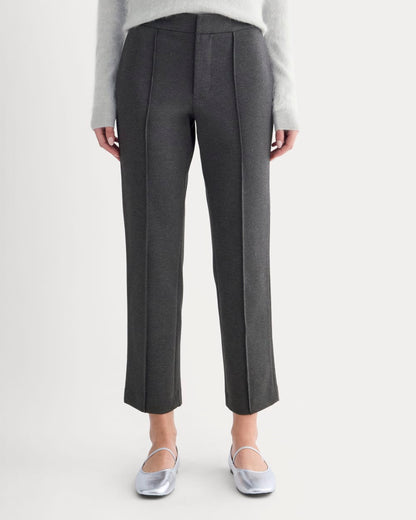 Slim Trouser in Ponte | Heathered Soot