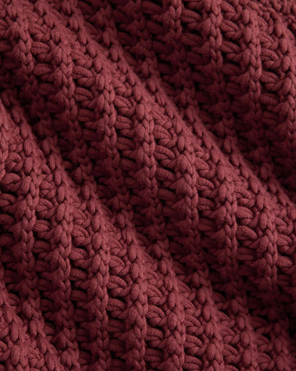 Open-Knit Crew in Elevated Cotton | Henna Red
