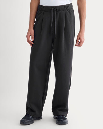 Luxe Fleece Pleated Sweatpant | Black
