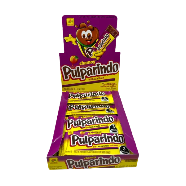 Wholesale De La Rosa Pulparindo Chamoy Sour Apricot- Tangy and sweet Mexican candy.