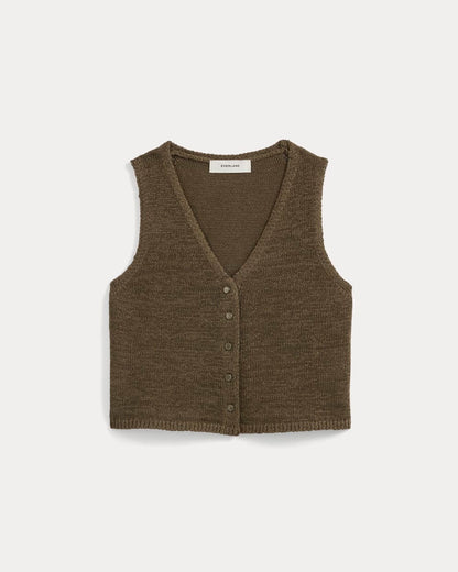 Button-Front Tank in Tape Yarn | Beech