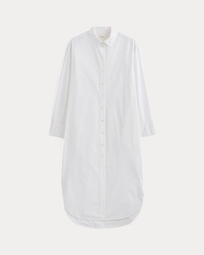 Midi Shirtdress in Ultrasoft Cotton | White