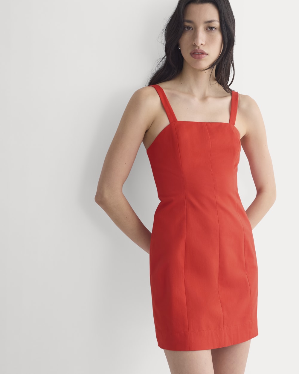 Seamed Mini Dress | Fiery Red