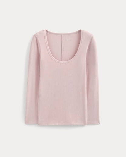 Luxe Rib Deep U-Neck Top | Burnished Lilac