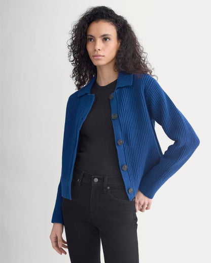 Shrunken Cardigan in Everyday Cotton | Estate Blue
