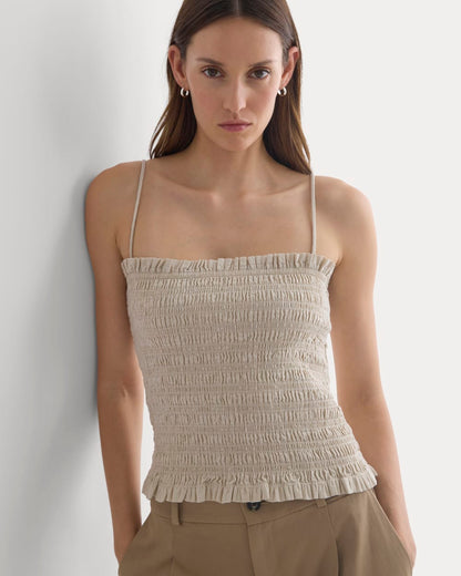 Gauze Smocked Cami | Birch