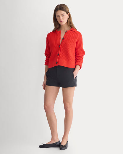 Shrunken Cardigan in Everyday Cotton | Fiery Red