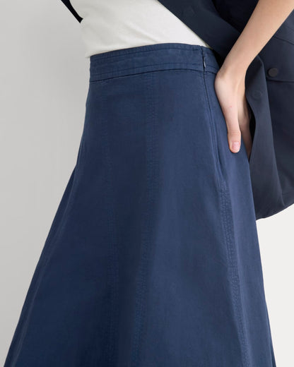Seamed Midi Skirt | Navy
