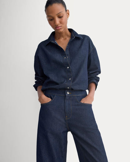Everlane x Elena Bonvicini Crescent Barrel Jean | Deep Bay Indigo