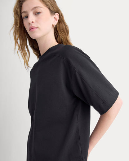 Oversized Seamed Tee | Black