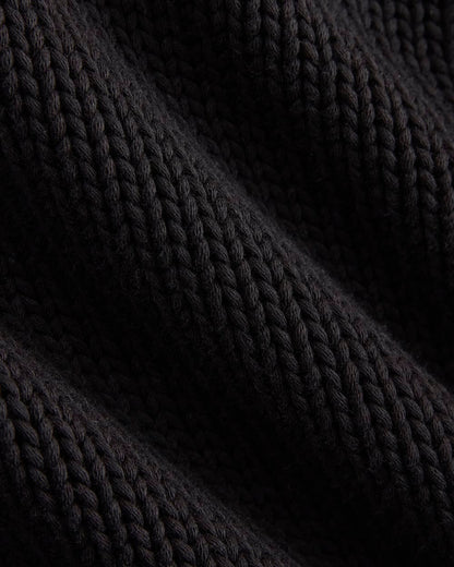 Oversized Cocoon Crew in Elevated Cotton | Black
