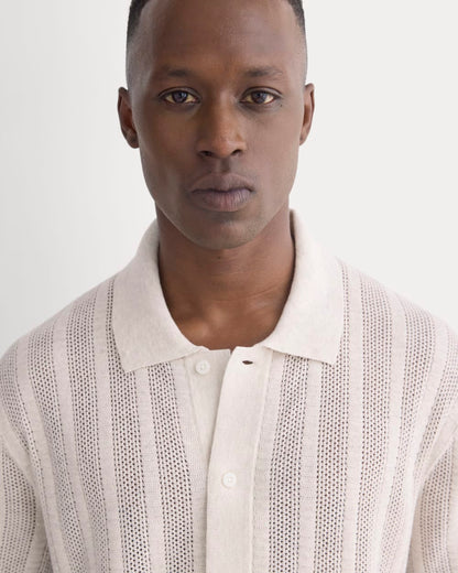 Textured Knit Resort Shirt | Heathered Oat
