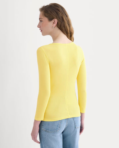 Luxe Rib Deep U-Neck Top | Celandine