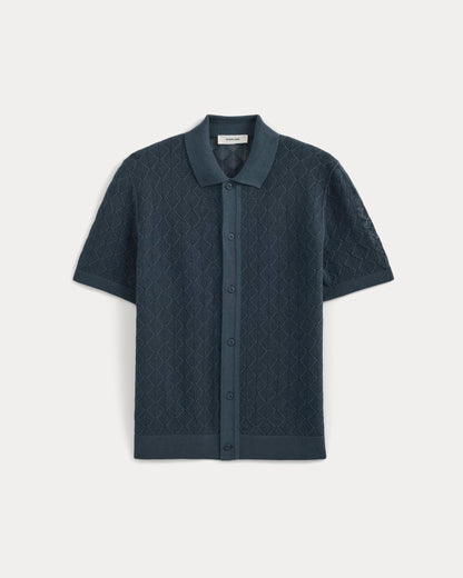 Open-Knit Resort Shirt | Midnight Navy