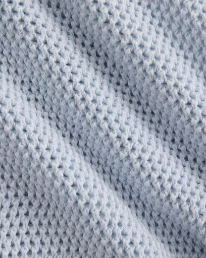 Open Knit Long-Sleeve Crew in Everyday Cotton | Skywriting