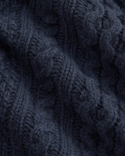 Cable Sweater in Luxe Merino | Navy
