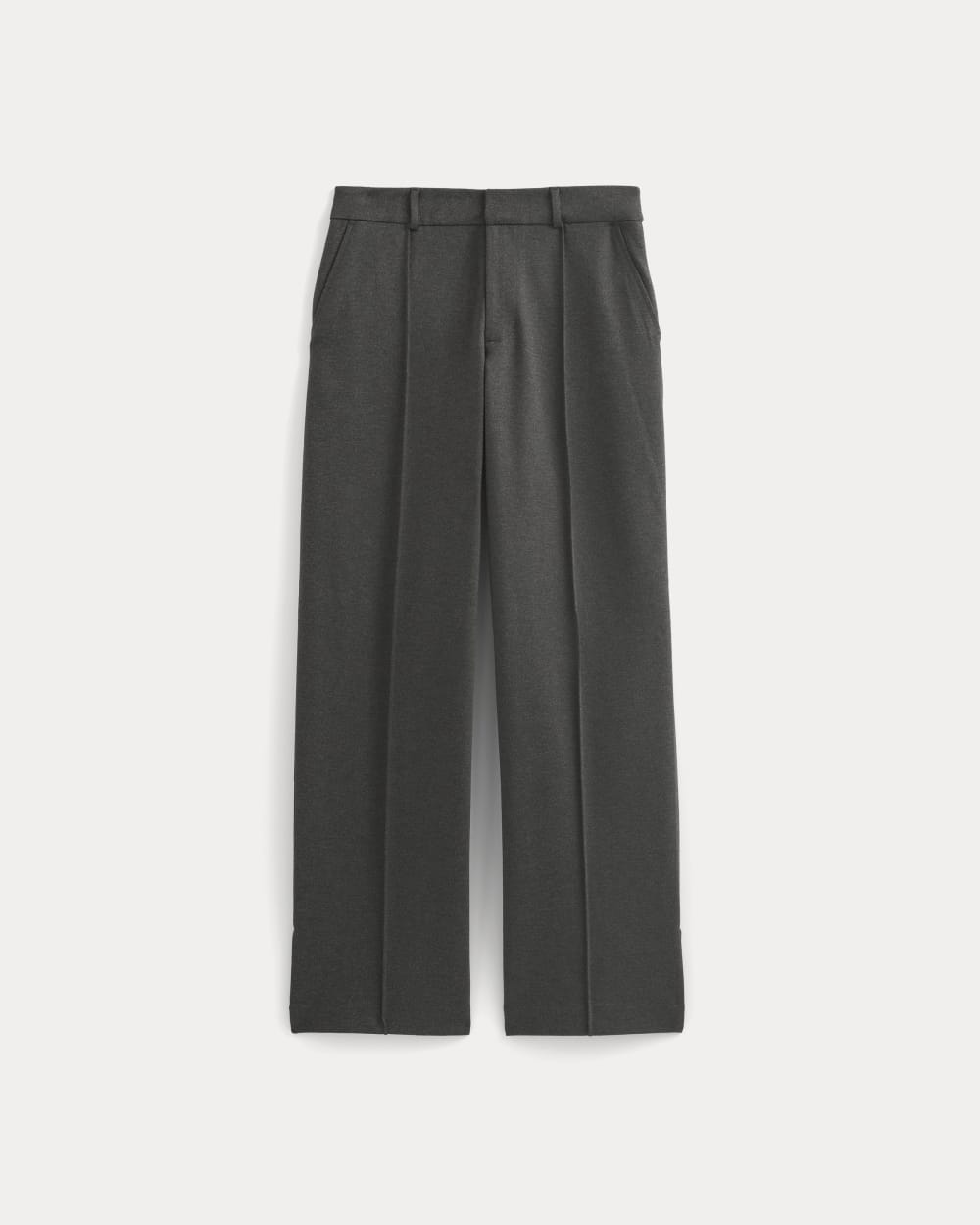 Ponte Wide-Leg Trouser | Heathered Soot