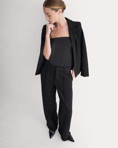 Ponte Wide-Leg Trouser | Black