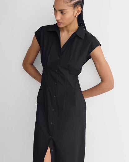 Muscle Shirtdress in Lightweight Cotton | Black