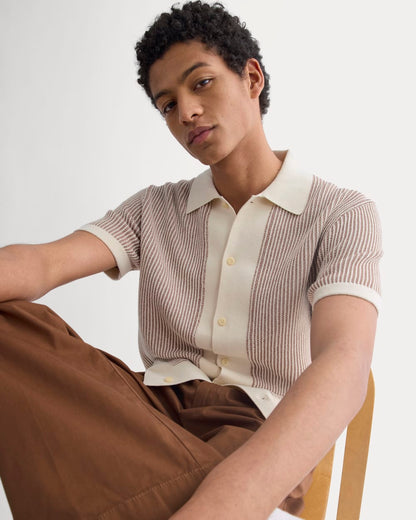 Button-Down Resort Polo | Birch/Brown