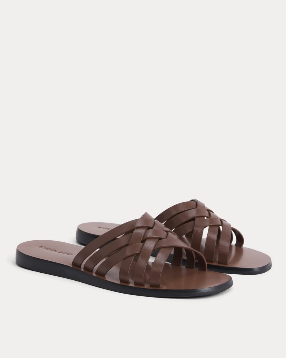 Leather Triple Crisscross Sandal | Rum