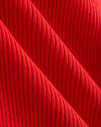 Cutaway Ribbed Midi Dress | Fiery Red
