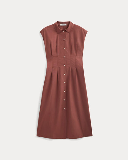 Muscle Shirtdress in Lightweight Cotton | Henna Red