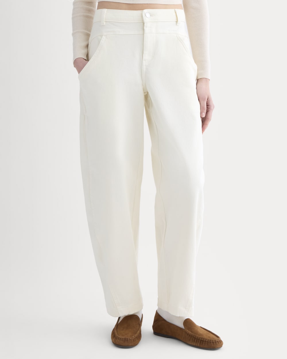 Double-Stitch Barrel Pant | Bone
