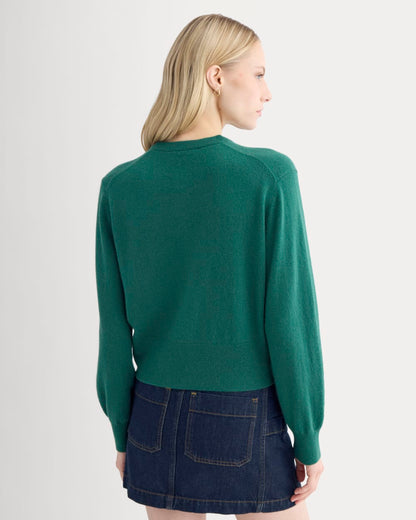 Cashmere Cropped Cardigan | Hunter Green