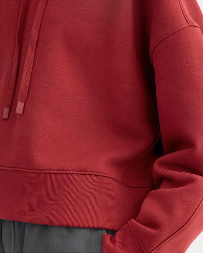 Cropped Luxe Fleece Hoodie | Merlot