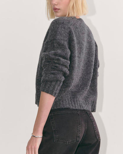 The Boxy Cardigan in Alpaca | Dark Charcoal