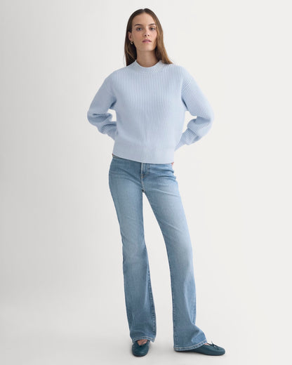 Cropped Ribbed Crew in Everyday Cotton | Skywriting