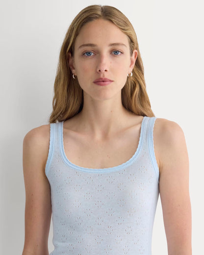 Lace-Trimmed Tank in Fine Linen | Skywriting