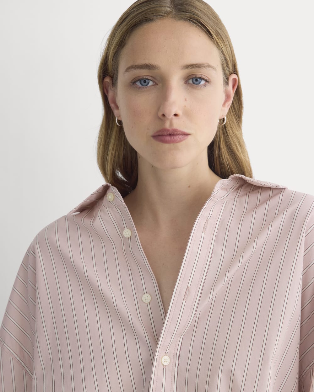 Back-Tie Oversized Shirt in Washed Poplin | Burnished Lilac/Gardenia
