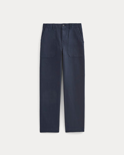 Relaxed Herringbone Fatigue Pants | Deep Navy