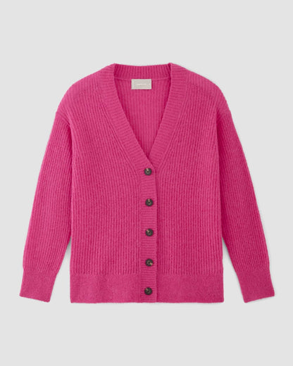 The Alpaca Oversized Cardigan | Fuchsia Pink