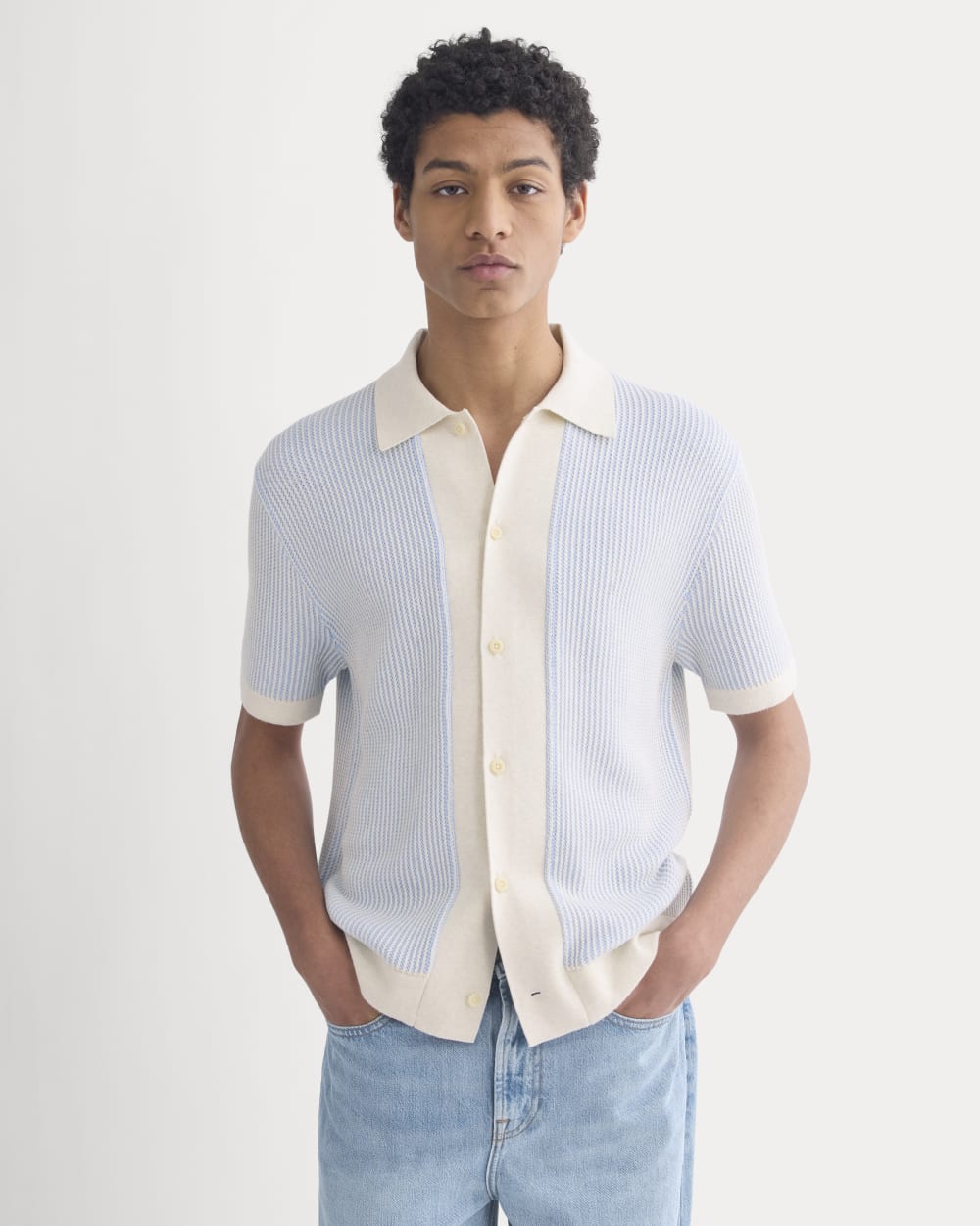 Button-Down Resort Polo | Light Heathered Oat/Open Air