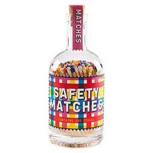Gingham Safety Match Bottle