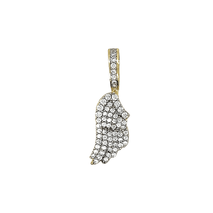 Angel Wing and Stone Set in Yellow Gold