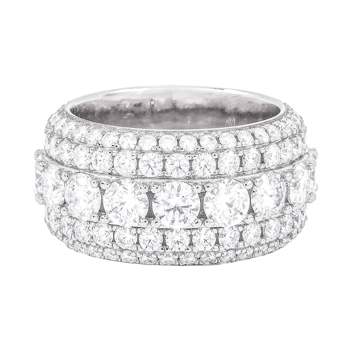 5 Layer Lab Grown Diamond Band Ring in Solid White Gold