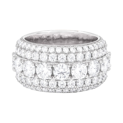5 Layer Lab Grown Diamond Band Ring in Solid White Gold