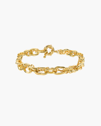 Molten Dual Chain Bracelet in Gold