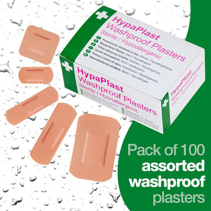 HypaPlast Washproof Plasters Assorted (Pack 100)