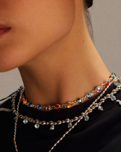 Infinity Choker Necklace in Silver