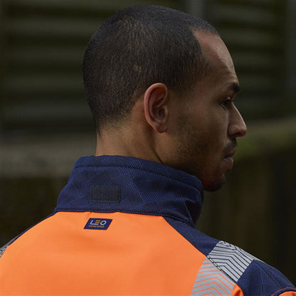 Leo Workwear Bowden Orange/Navy EcoViz Hi Vis Softshell Jacket (3L)