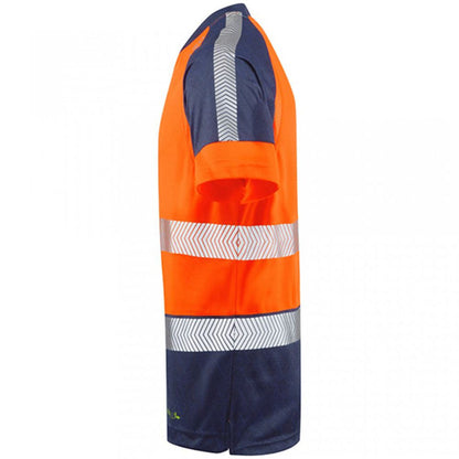 Leo Workwear Forda Orange/Navy EcoViz Performance+ Hi Vis T-Shirt