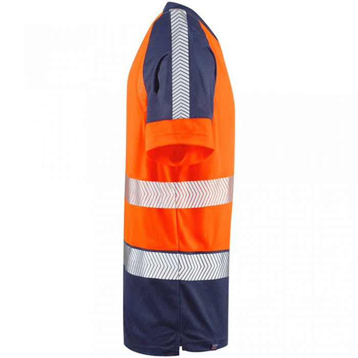 Leo Workwear Forda Orange/Navy EcoViz Performance+ Hi Vis T-Shirt