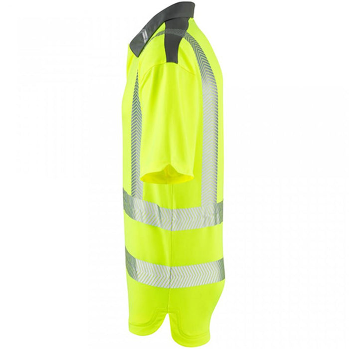 Leo Workwear Trimstone Yellow EcoViz Coolmax Performance+ Hi Vis Polo Shirt